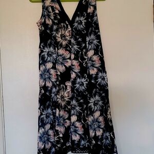 Floral Sleeveless Sundress In Black and Blue